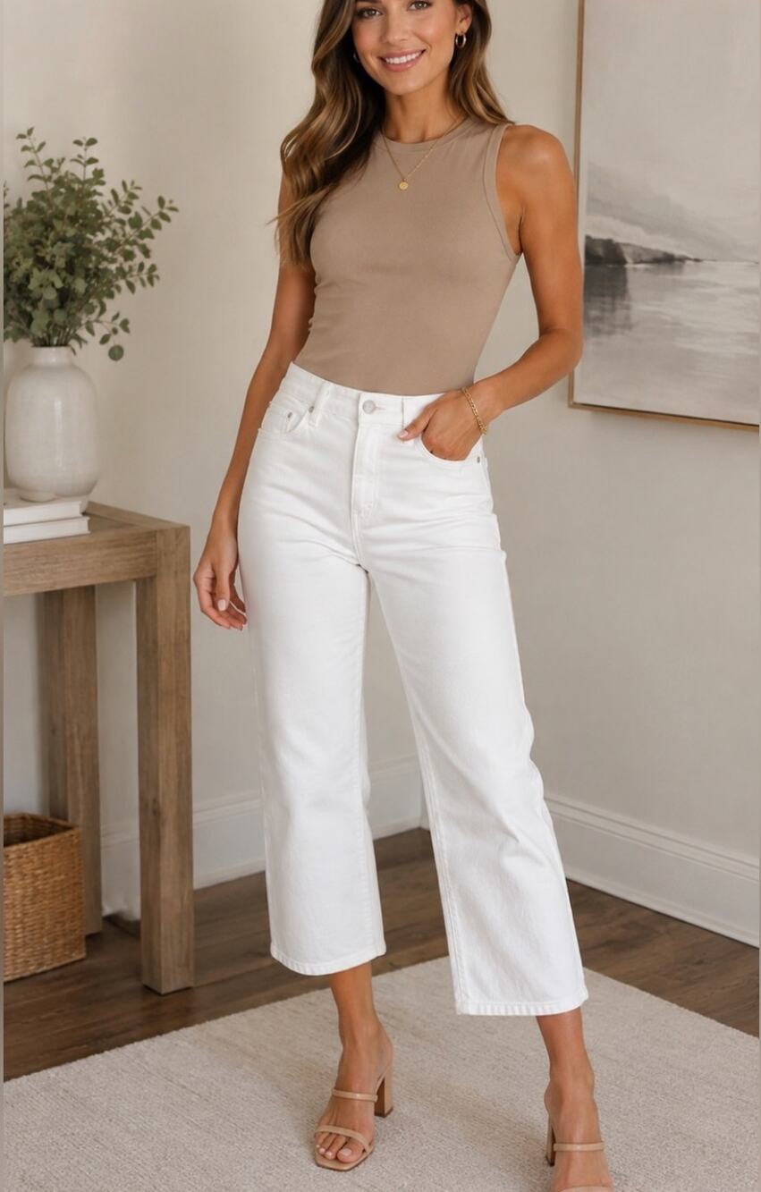 LIVERPOOL Women's The Gia Glider Crop Flare Jeans Size 4/27 Bright White NWT
